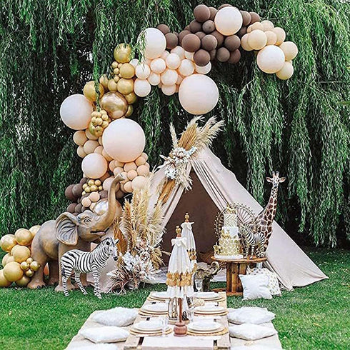 KALOR Beige Balloons, 100 Pcs 5 Inch Nude Matte Latex Balloons for Birthday Decoration, Wedding Party, Baby Shower,