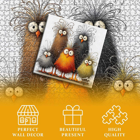 PICKFORU 1000 Funny Chicken Puzzle for Adults Pieces, Abstract Chicken Jigsaw Puzzle, Cute Animal Rooster Puzzle