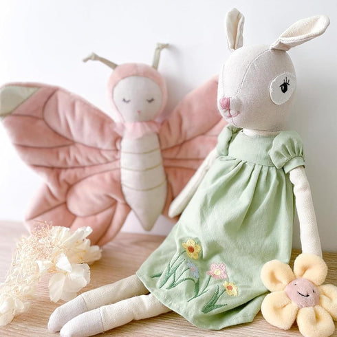 MON AMI Buttercup The Doe Doll – 17”, Linen Plush Doll with Floppy Ears for Toy or Room Decor