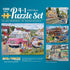 Bits and Pieces 4-in-1 Multi-Pack, 1000 Piece Jigsaw Puzzles for Adults, Village Memories Puzzle Set Bundle by Trevor