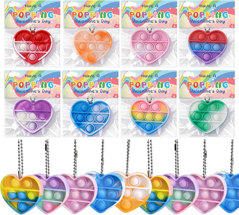 Murrilome 30Pcs Valentine's Day Gift Set, School Classroom Exchange Kit for Kids, Heart