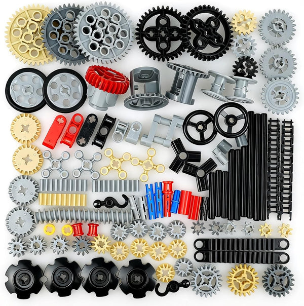 Technical Parts Pieces Building Set Accessories, Gears Pins Connectors Wheels Axles Racks