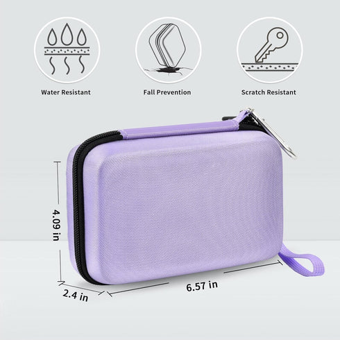Hard Case for Analogue Pocket Handheld Game Console - Portable Storage Bag for Video Games and Accessories (Purple)