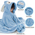 ROMASA Baby Bath Towel, Ultra Soft Hooded Towel for Toddlers, Highly Absorbent Shower Gifts for Boys Girls (Blue)