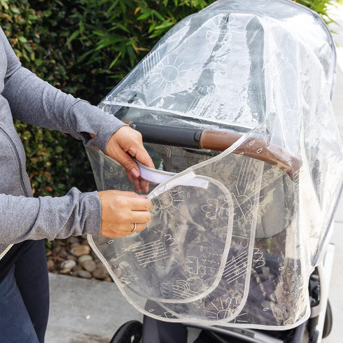 J.L. Childress Deluxe Stroller Rain Cover, Universal Poncho with Adorable Printed Pattern, Baby Weather Shield