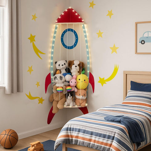 PUTSKA Nursery Furniture Hanging Organizer Wall Mounted Stuffed Animal Storage for Baby