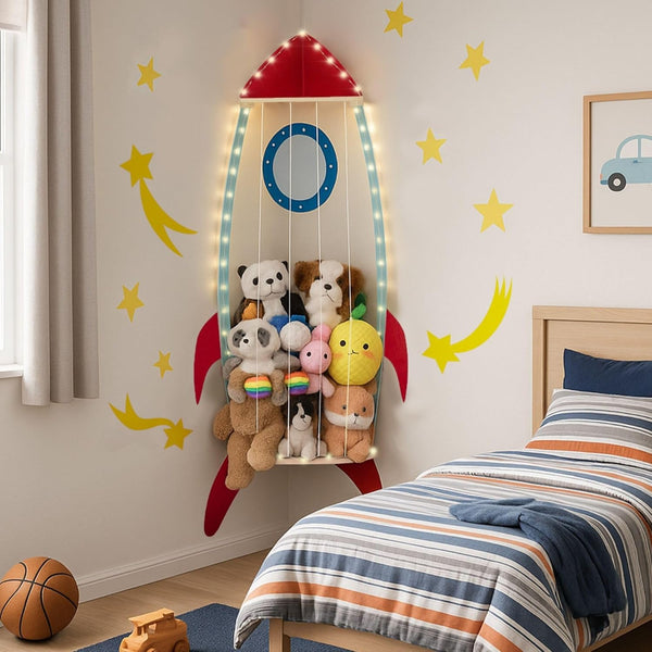 PUTSKA Nursery Furniture Hanging Organizer Wall Mounted Stuffed Animal Storage for Baby