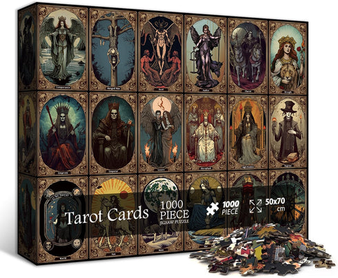Horror Tarot Cards Puzzles for Adults - 1000 Pieces and up, PICKFORU Halloween Puzzle