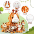Honoson 5 Set 18'' Mommy 4 Tummy Pcs Valentine Giraffe Stuffed Animals Large Giraffe Plush with Cute Baby Zippered
