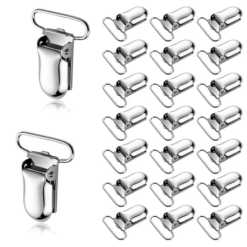 25 PCS 1" Suspender Clips Metal Pacifier Clip Holder for Pacifiers DIY