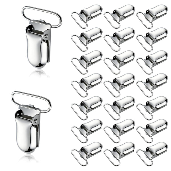 25 PCS 1" Suspender Clips Metal Pacifier Clip Holder for Pacifiers DIY