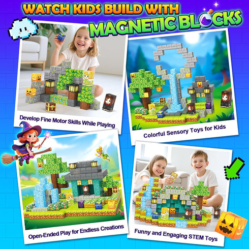 100 3-5 4-6 5-7 8-12 Playset Gooidea Magnetic Blocks - Building Blocks Mine Magnets Building Craft Autistic Kids