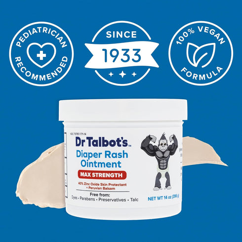 Talbot's 14 oz Dr. Maximum Strength Diaper Rash Ointment - - Zinc Oxide Skin Protectant with Peruvian Balsam - Treats