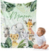 J&SBGFT Custom Baby Blanket with Name, Personalized Receiving Blanket for Toddlers, 30"x40", Color13