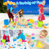 REZUCREY 4 3-10 Beach Toys for Kids Toddlers, Sand Castle Toys with Sand Bucket and Shovels, Mesh Bag & Molds, Ice