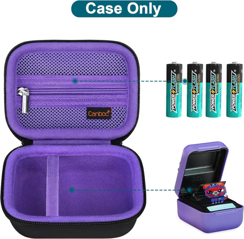Canboc Carrying Travel Case for Bitzee Interactive Toy, Virtual Electronic Pets Kids Storage Bag (Black+Purple)
