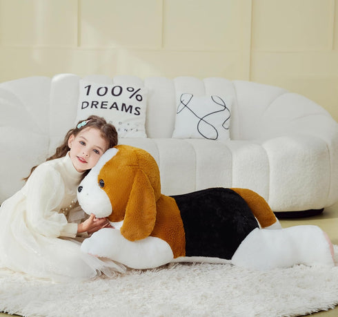 IKASA Giant Beagle Dog Stuffed Animal Plush Toy, 30" Jumbo Cute Fluffy Plushie Gifts for Kids Girls