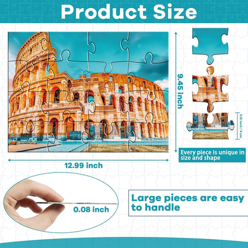 5 Packs 16 Piece Large Jigsaw Dementia Puzzles for Alzheimer’s Products Activities, Alzheimer's Puzzles Easy Memory Cognitive Games for Elderly Seniors Adults Gift with 5 Storage Bags, Construction
