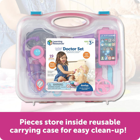 Set Learning Resources Pretend & Play Doctor Pink - Medical Kit for Kids, Imaginative and Role Play, Toddler Toys