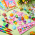 110 Set Seajan Pcs Easter Party Favors Gift Easter Bunny Coloring Book Bulk Crayon Bracelet Stress Ball Sticker