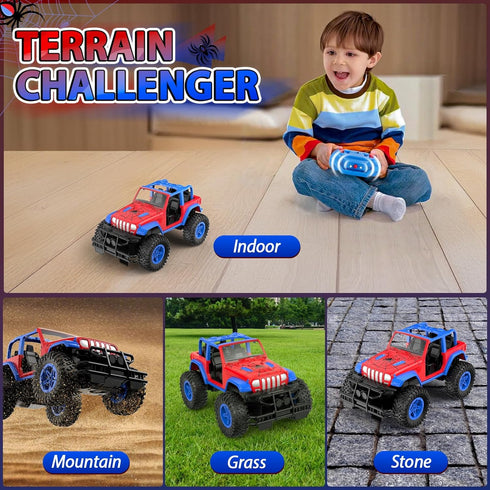 NQD Spider RC Car for Kids, 2.4GHz Off Road Truck, All Terrain SUV Jeep Toy for Boys Age 3-8 Birthday