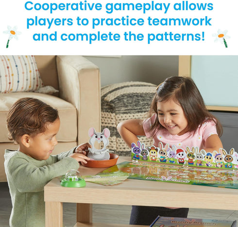 hand2mind Bunny Brunch Board Game - Cooperative Math Game for Kids, Educational Counting Game, Easter Toys