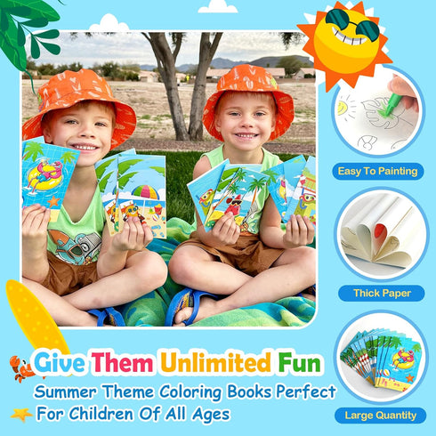 INNOCHEER Pool Party Favors, 120 PCS Goodie Bags Stuffers for Kids Summer Toys, Beach Balls, Crayons