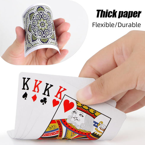 Playing Cards 12 Pack - Standard Poker Cards Set in 6 Bright Colors for Family and Adult Games
