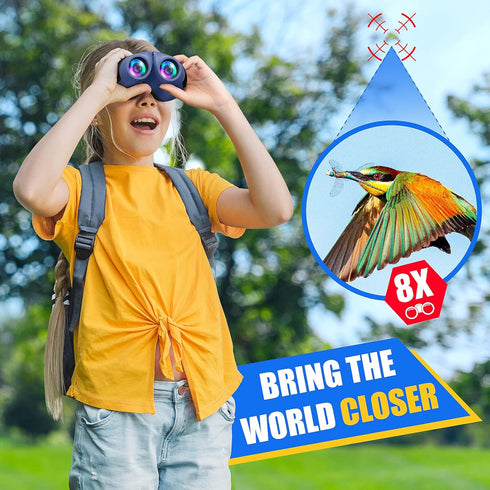 LET'S GO! Compact Binocular for Kids, High Resolution Shockproof Binoculars