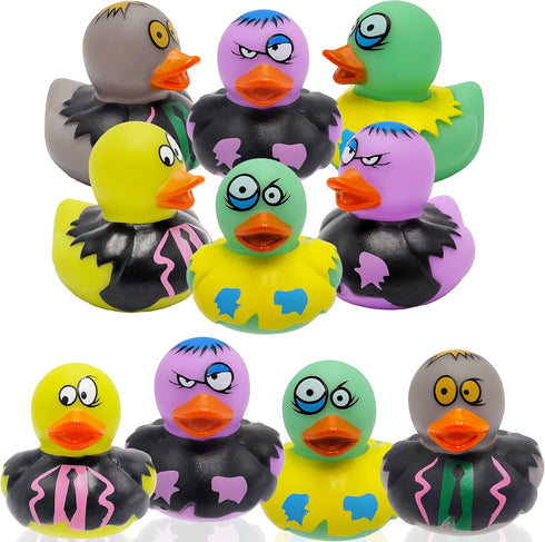 6-Pack Halloween Zombie Rubber Duck Toy Duckies for Kids, Bath, Birthday Baby