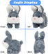 Hopearl Hopping Chubby Rabbit Interactive Electronic Pet Plush Bunny Toy with Sounds and Movements, Animated Walking