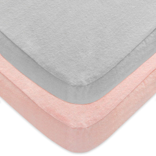 Pack and Play Sheets 2 Pack, 100% Cotton Flannel, Fitted Portable Mini