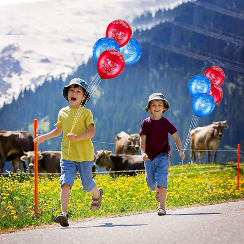 Zonon 40 Pcs Western Cowboy Balloons - Bandana Balloons Blue and Red, Large 12 Inch Latex Bandana Print Decorations Kit