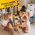 Toddler Workbench and Tool Set with 2 Take Apart Trucks, 2 in 1 Construction Toy for Ages 2-5