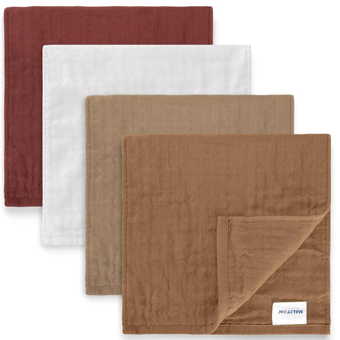 Maliton Muslin Burp Cloths 100% Cotton 20" x 10", 6 Layer Absorbent