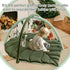 5 Tummy Baby Play Gym with Mat Leaf Shaped, Baby Play Mat with Hanging Toys Time Mat, Baby Gym Activity Center