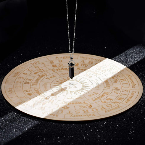 Star Pendulum Board Wooden Dowsing Board for Divination, Metaphysical Message Board for Witchcraft Supplies (5.9 Inch)