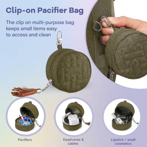 Backpack, Pack RUVALINO Diaper Bag Multifunction Travel Maternity Baby Changing Bags, Large Capacity, Waterproof, Olive