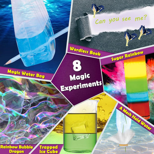 UNGLINGA 30 Experiments Science Kit for Kids, Chemistry Set with Lab Coat for STEM Learning and Role Play