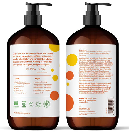 3-in-1 32 (Pack 1), Everyone Kids Soap, Body Wash, Bubble Bath, Shampoo, Ounce of Orange Squeeze, made with Essential