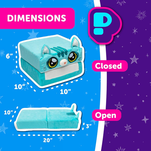 Pillow Cube Kid Cube, Toddler Pillow and Animal Plush Pillows for Sleeping, Memory Foam Cat Plushies - Callie