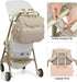 Bevkois Backpack Small Diaper Bag Quilted Mini Baby Crossbody Diaper Bag Tote for Mom and Baby Girls Boys (Beige)