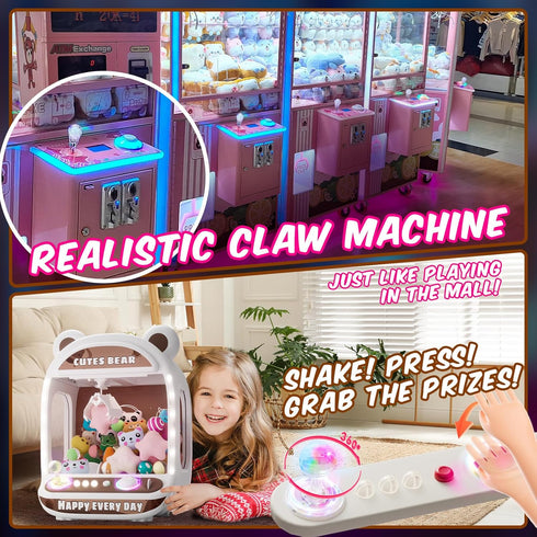 6+,Mini Skirfy Claws Machines for Kids,Unicorns Toys for Girls Age Vending Machines with Squishyes Fidgets Toys,Candy