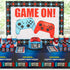 PHOGARY 3 Pack Video Game Tablecloth - Blue Disposable Plastic Rectangle Tablecloths for Kids Gamer Party Supplies