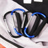 4 Pack Large Carabiner 5.5" D Style Click and Carry Bag Carrier Stroller Hooks (Black and Blue)