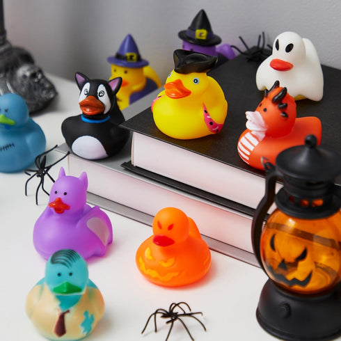 18 JOYIN PCS Halloween Rubber Ducks, Halloween Ducks for Halloween Goodie Bag Fillers, Rubber Duckies Baby Bath Toys