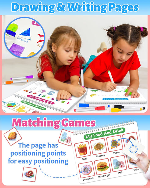 Benresive Montessori Busy Book for Toddlers 2-4, Preschool Learning Activities, Sticker Books for 2 3 4 Year Olds,
