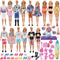 EuTengHao 78Pcs Doll Clothes and Accessories for 11.5 Inch Girl and 12 Inch Boy Dolls, Summer Style Outfits