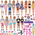 EuTengHao 78Pcs Doll Clothes and Accessories for 11.5 Inch Girl and 12 Inch Boy Dolls, Summer Style Outfits