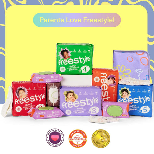 Freestyle Portable Diaper Changing Pad | Foldable, Waterproof Baby Changing Pad With Stylish Wet Wipes Pouch | Travel